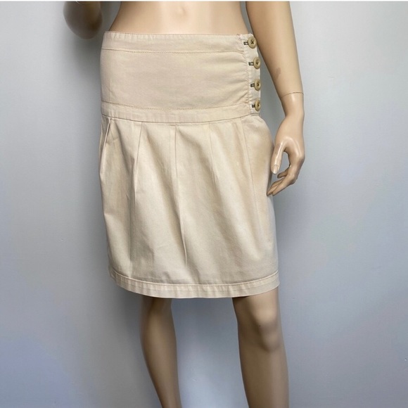Anthro Hei Hei Beige Side Button Skirt 0 - Picture 7 of 8